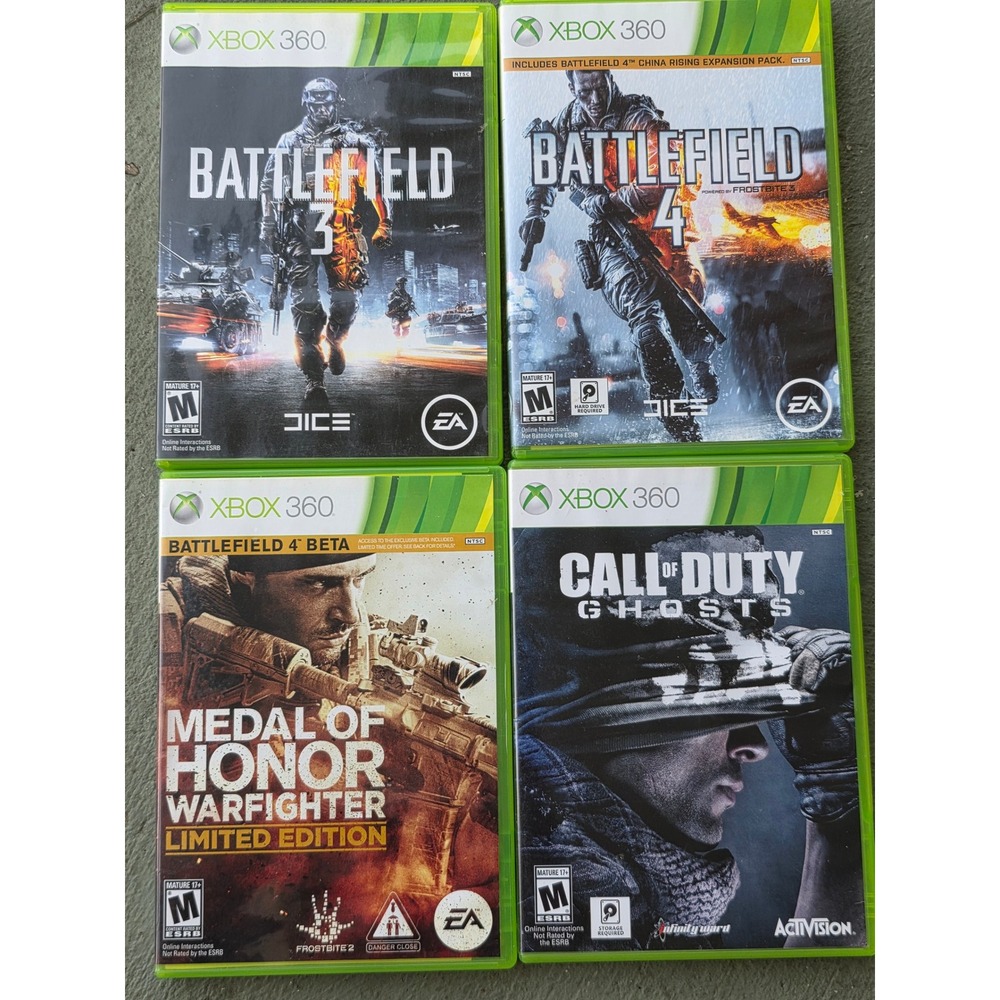 Xbox 360 Game Lot Battlefield 3 4 Medal of Honor‎ Warfighter Call of Duty Ghosts
